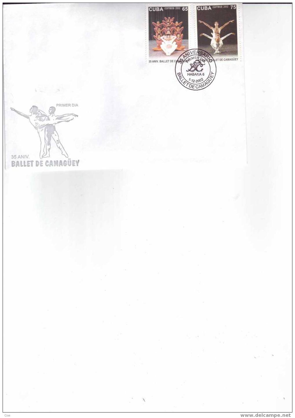 CUBA 2002 - Yvert  4052/53 - FDC - Annullo Speciale Illustrato - Balletto Camarguey - Theatre