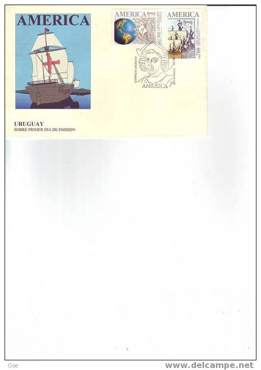 URUGUAY 1992 - - FDC - Annullo Speciale Illustrato - Christophe Colomb