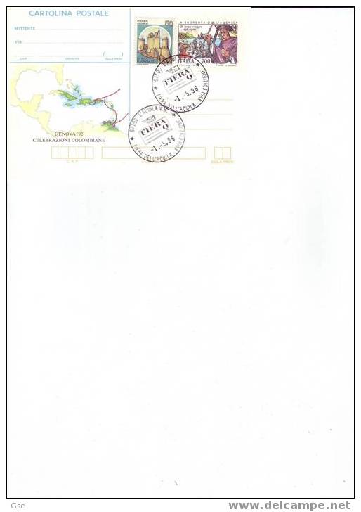 ITALIA 1996 - Intero Postale - Annullo Speciale Illustrato - C.Colombo - Christophe Colomb