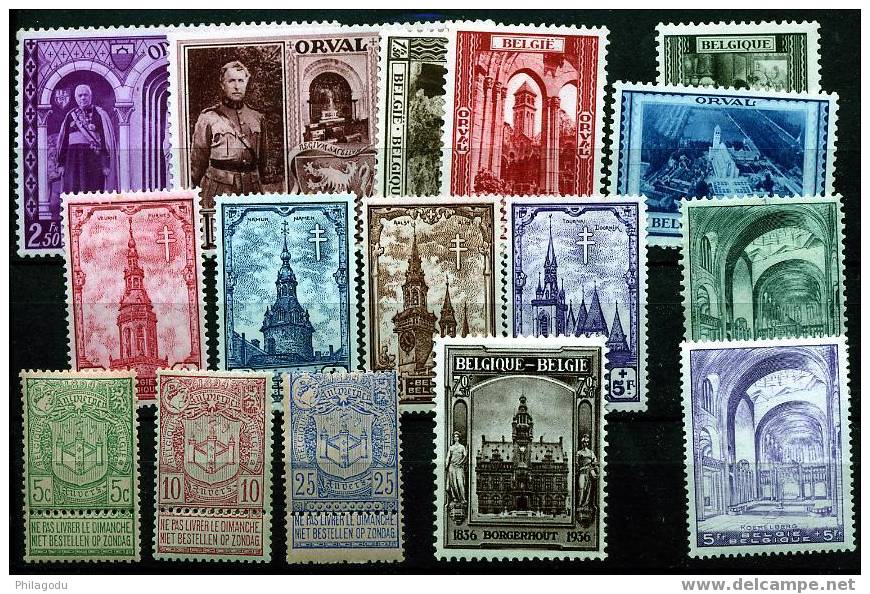 Belgique Bonnes Séries Et Timbres 1936-1939    Neufs Charnière  Cote2006: 120 E - Nuevos