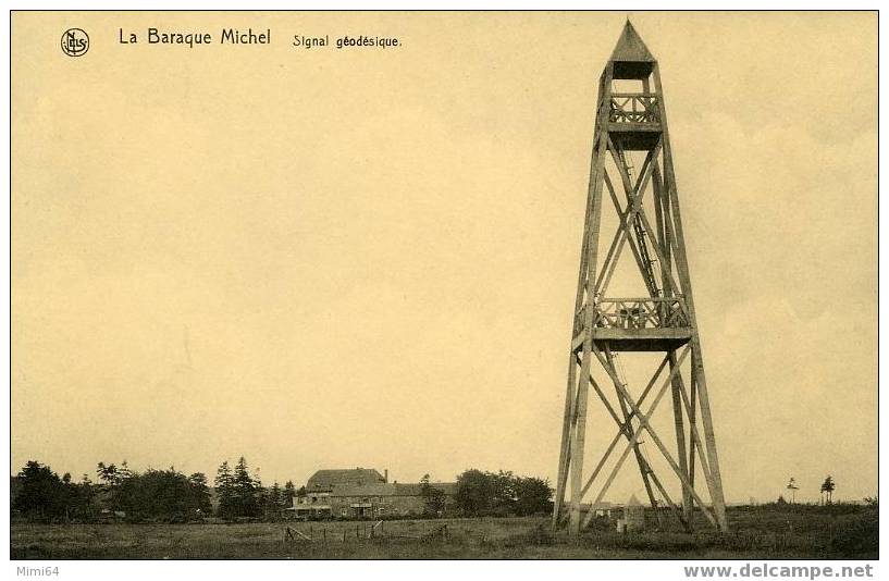 LA BARAGUE MICHEL SOUS LA NEIGE. POINT LE PLUS ELEVE DE L´ANCIENNE BELGIQUE.SIGNAL GEODESIQUE . - Jalhay