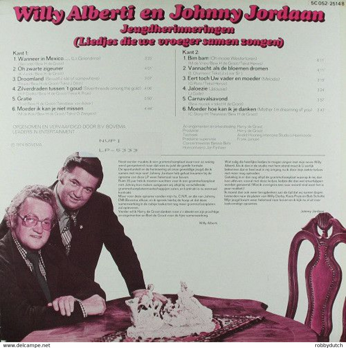 * LP * WILLY ALBERTI & JOHNNY JORDAAN - JEUGDHERINNERINGEN - Sonstige - Niederländische Musik