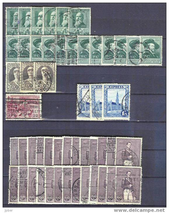 (R236) Belgique - Divers Période 1929-1931 Dont Expres, Gramme Et Rubens, Centenaire Indépendance - Usados