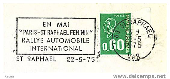 France : Secap /lettre Rallye Auto. International, Paris - St Raphael Feminin, Sport, Femme, Course - Automobilismo