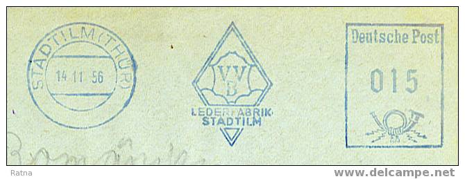 Allemagne : EMA Bleue /lettre Usine Ou Fabrique De Cuir, Peau, Textile, - Textiel