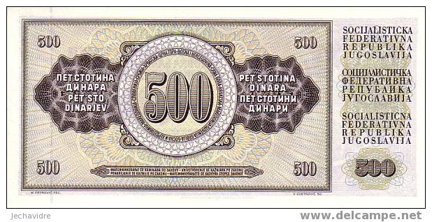 YOUGOSLAVIE   500 Dinara  Daté Du 04-11-1981   Pick 91b     ***** BILLET  NEUF ***** - Joegoslavië