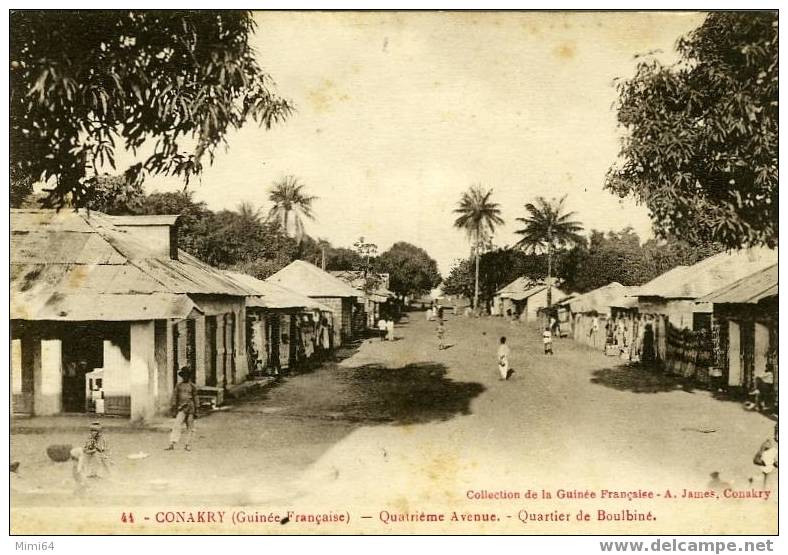 GUINEE FRANCAISE .  CONAKRY . QUATRIEME AVENUE . QUARTIER DE BOULBINE . - Französisch-Guinea