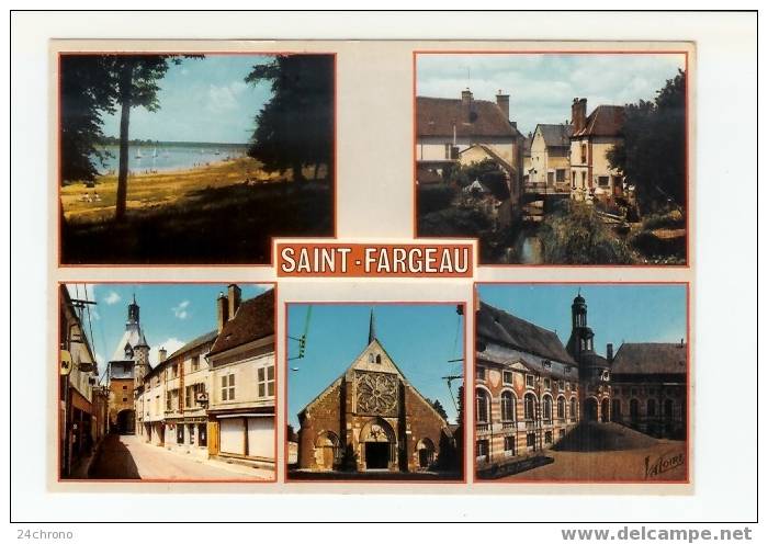 Saint Fargeau: Réservoir De Bourdon, Quartier Pittoresque, Beffroi, Eglise, Cour Du Chateau, Multi Vues (06-6347) - Saint Fargeau