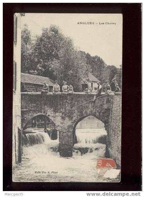 008392 Anglure Les Chutes édit.ployé  Pêcheur Animée Belle Carte - Anglure