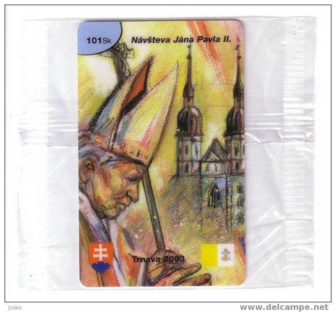 POPE JOHN PAUL II No.3 ( Slovakia Mint Card - Only 1250.ex ) Pape Papst Papa Paus Karol Wojtyla Jean Juan Pablo Religion - Slovaquie