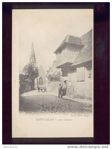 008428 Saint Calais Rue L'ermite édit.métais Précurseur Animée Belle Carte - Saint Calais