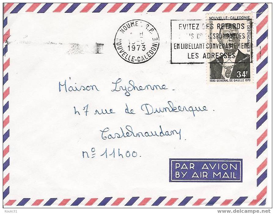 Nouvelle-Calédonie YT 377 Sur Lettre à Destination De La France:Général De Gaulle - 1971 - Covers & Documents