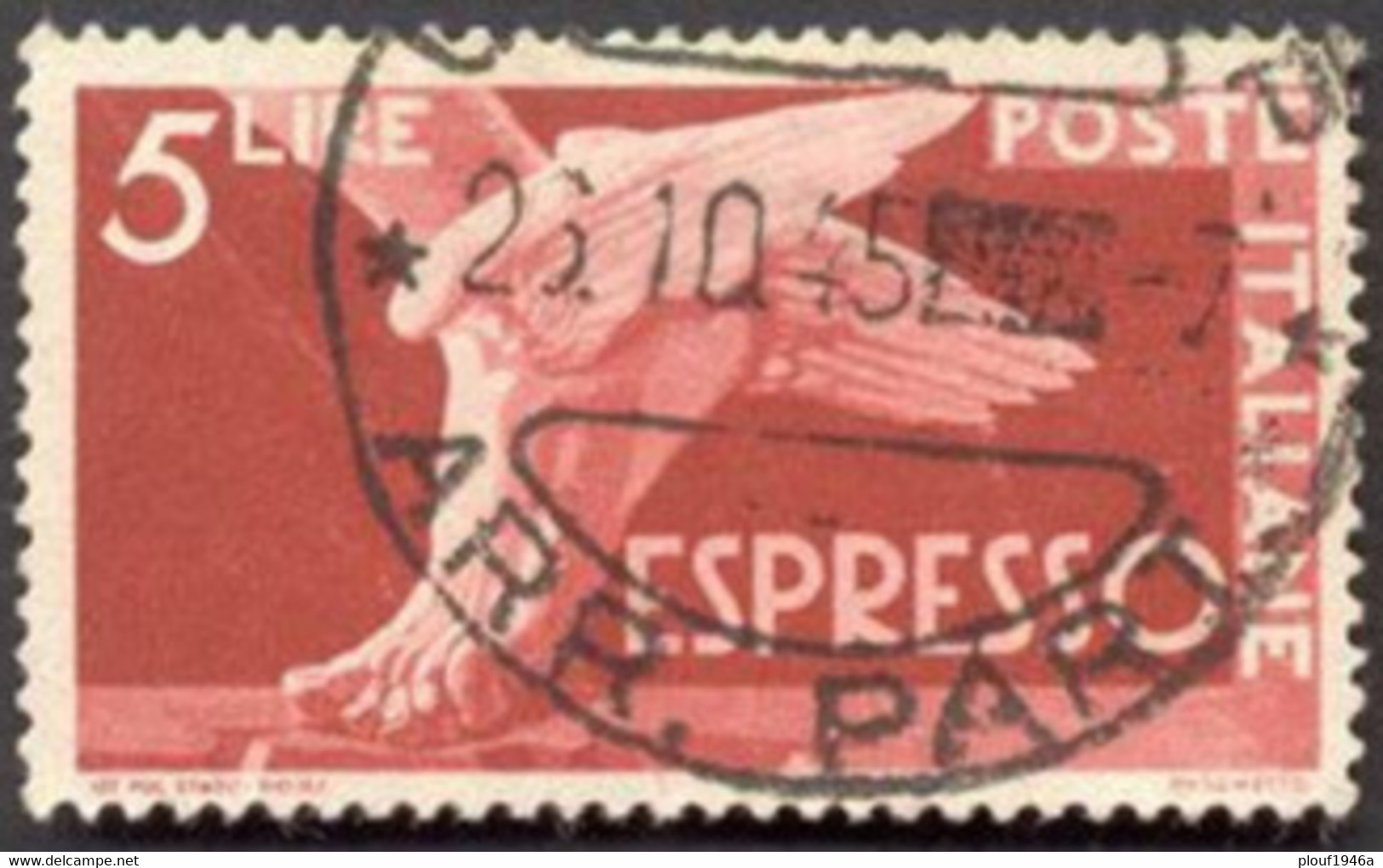 Pays : 247,04 (Italie: Royaume : Umberto II (1944-1946)  Yvert Et Tellier N°:  Ex   27 (o) - Poste Exprèsse