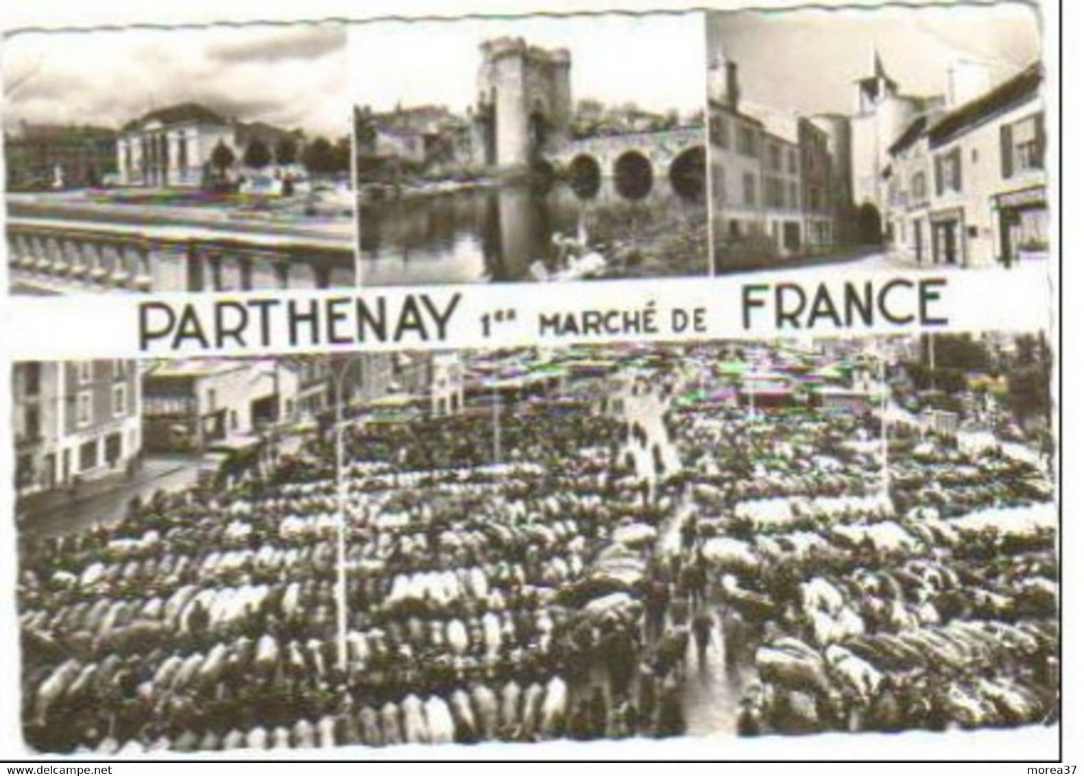 PARTHENAY   La Place Du Drapeau Tour Saint Jacques Le Marché - Parthenay