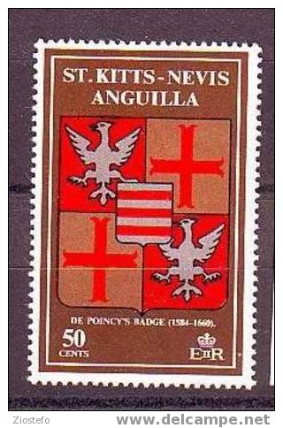 708 St Kitts Nevis Anguilla: De Poincy's Badge Yv 257 - St.Kitts Y Nevis ( 1983-...)