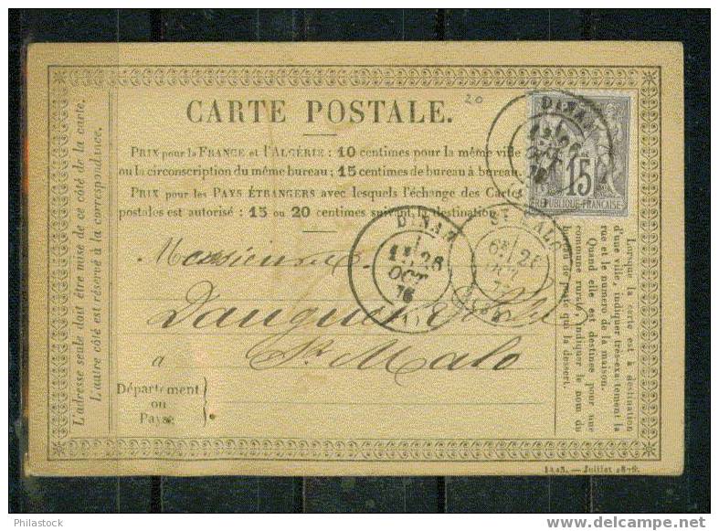 FRANCE Nº 66 Obl. S/Carte - 1876-1878 Sage (Type I)
