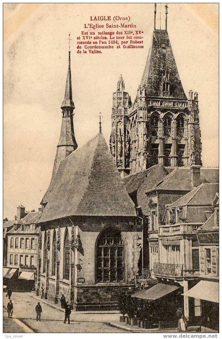 61 LAIGLE Eglise St Martin, Animée, Ed ??, 190? - L'Aigle