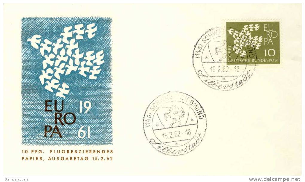 BUND FDC MICHEL 387Y EUROPA 1961 - 1961