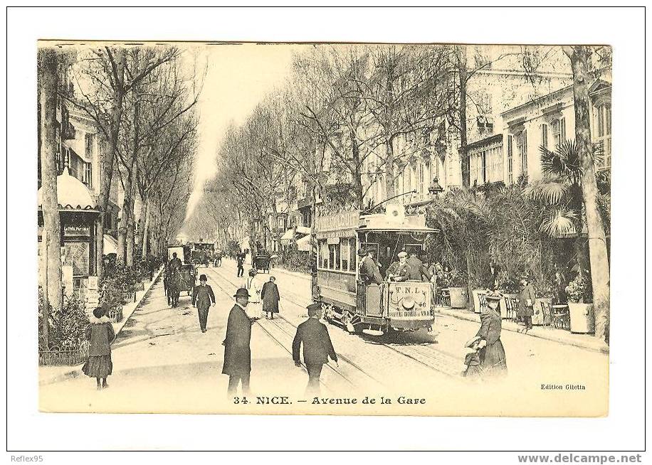 NICE - Avenue De La Gare ( TRAMWAY ) - Transport Urbain - Auto, Autobus Et Tramway