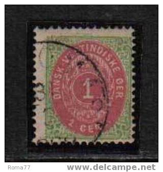 1036 - INDIE DANESI , YVERT N. 5  USATO - Danimarca (Antille)