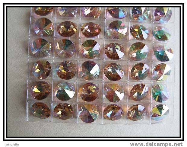 Lot De 2 Pendants Swarovski N°21 Light Colorado Topaz AB 10mm - Perles