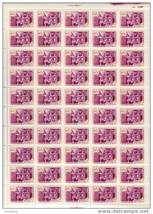 Urss - Foglio Intero Di 50v N. 3460** (UNI) 1969  Cinquantenario Rep.sov. Bielorussia - Full Sheets