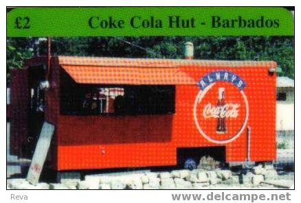 UK 2 L COCA COLA LOGO  HAT  IN   BARBADOS    MINT   SPECIAL PRICE !! - Other & Unclassified