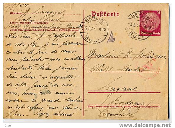 ENTIER POSTAL BERLIN 3 5 1944  - - Autres & Non Classés