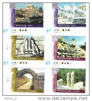Lot 6 Timbres  Patrimoine Mondial : Grèce - Unused Stamps