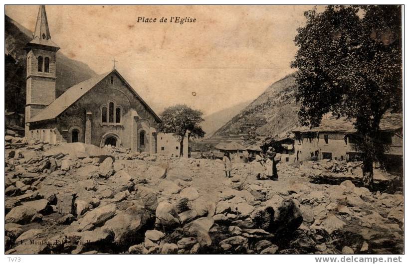 Cpa 064 - MODANE - Catastrophe De FOURNEAUX  : " Place De L'église " - Modane