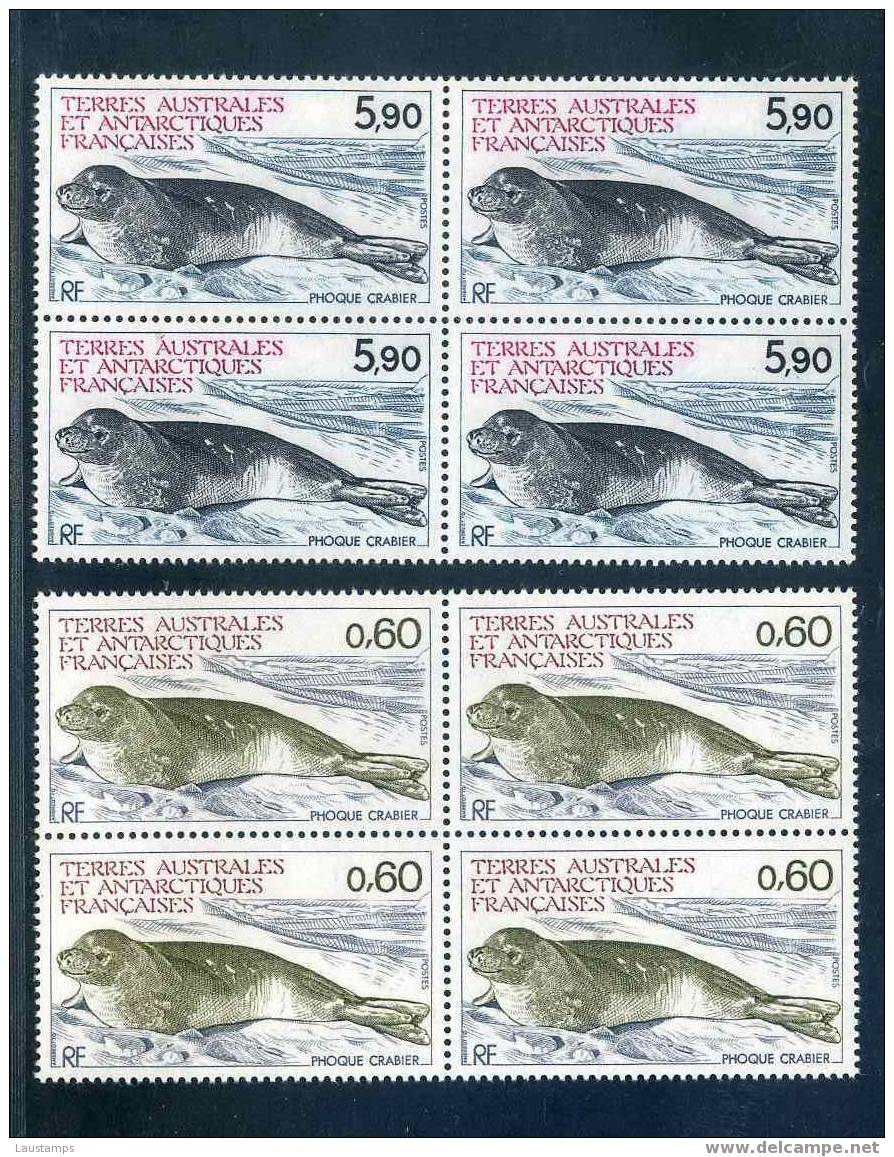 French Southern & Antarctic Territories 1984 Seals Blk Of 4 MNH - Sonstige & Ohne Zuordnung