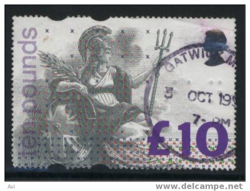 GB England High Value 10 GBP BRITANIA, Fine Cancelled. - Unclassified