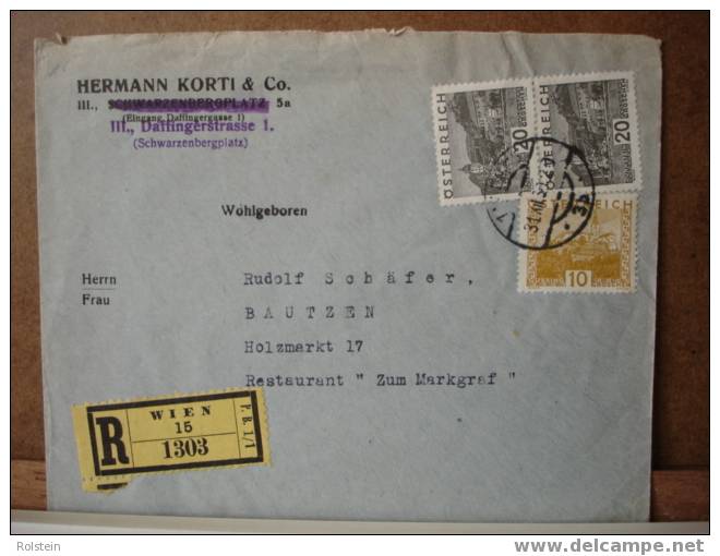 Brief V. Wien(At) Nr. Bautzen(At)  Met Aankomststempel - Recom. - Storia Postale