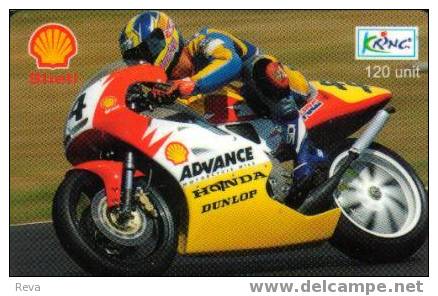 INDONESIA  120 U PRIVATE  COMPANY   MAN  ON  MOTORBIKE  SPORT SHELL PETROL LOGO  SPECIAL PRICE  !!! - Indonesia