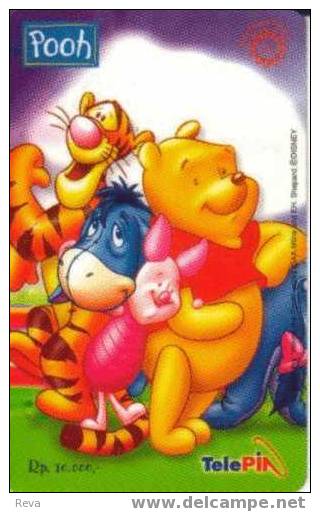 INDONESIA 10.000 R  DISNEY CARTOON WINNIE THE POOF BEAR  TIGER & PIG  ANIMAL PRIVATE  COMPANY SPECIAL PRICE  !!! - Indonesia