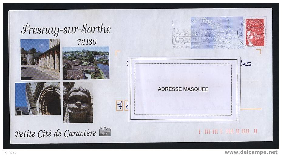 PAP PRET A POSTER SARTHE 72 LUQUET LA POSTE FRESNAY SUR SARTHE - Enveloppes Repiquages (avant 1995)