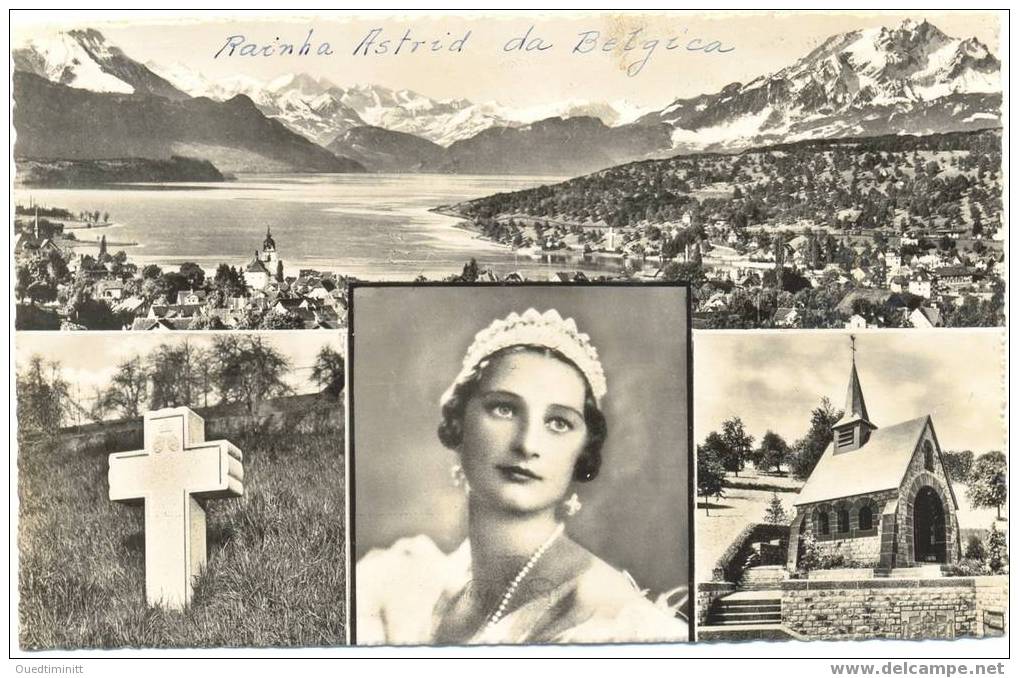 Suisse .Reine Astrid De Belgique/CPSM Dentelée.N/B.Küssnacht A.Rigi. - Küssnacht