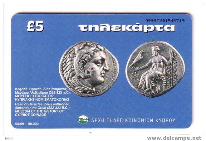 ANCIENT COINS - Cyprus Old Rare Chip Card * Coin Pièce De Monnaie Ancienne Archaeology Archéologie Archäologie - Chipre