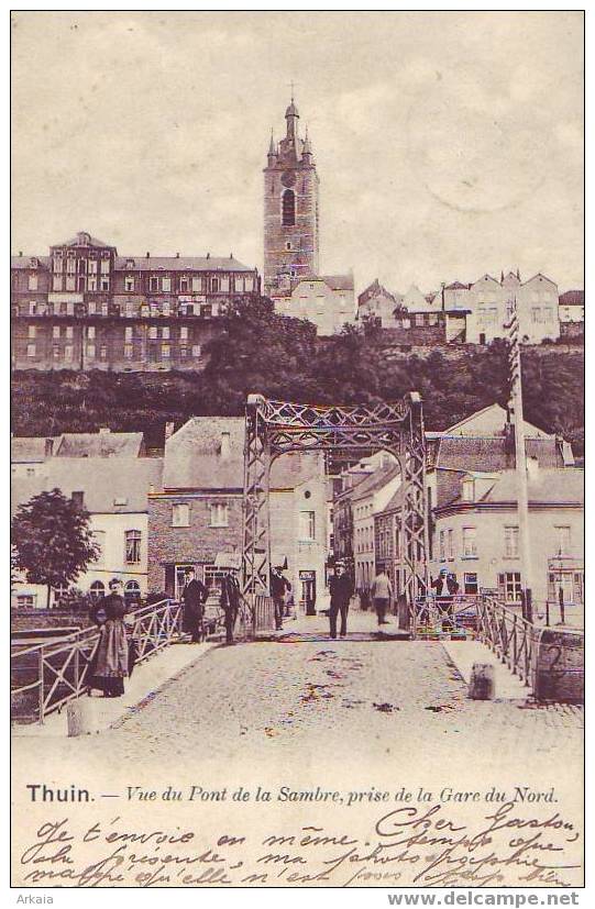 THUIN = Vue Du Pont De Sambre  Prise De La Gare Du Nord (S. Lagouge + Marcovici)  1902 - Thuin