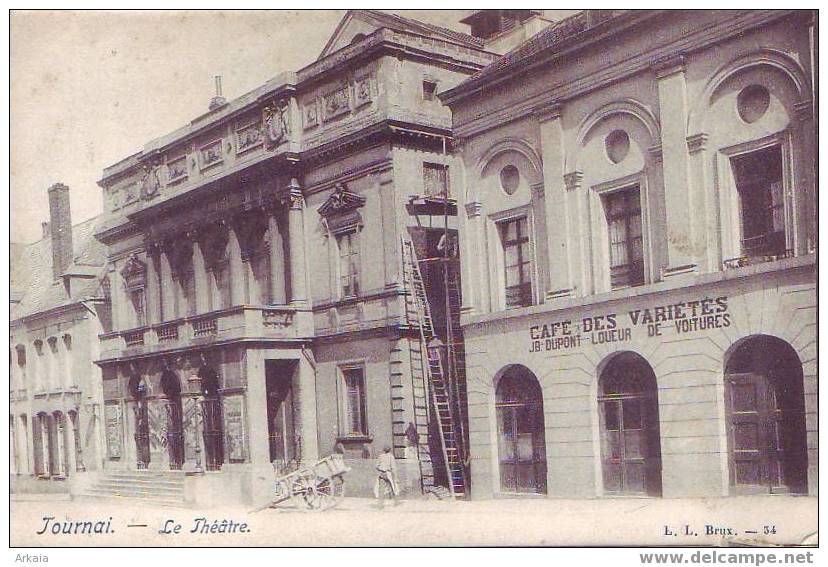 TOURNAI = Café Des Variétés - JB Dupont - Loueur De Voitures (L. Lagaert  N° 34) 1904 - Doornik