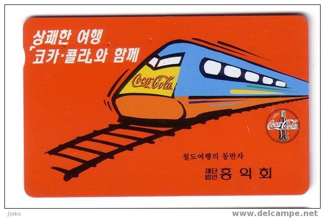 KOREA Card - Train - Railway - Trains - Rail - Coke - COCA COLA     ( Please , See Scan For Condition Before Biding ) - Corée Du Sud