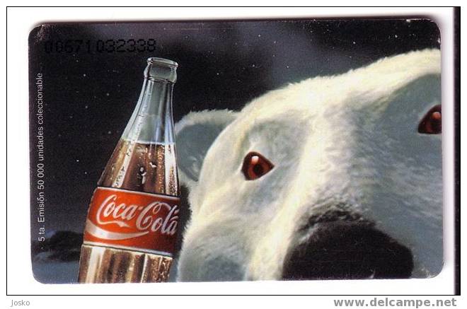 COCA-COLA ( Peru - Rare Chip Rare ) Dog Chien Polar Bear Polaire Ours ( Damaged - See Scan For Condition Before Biding ) - Pérou