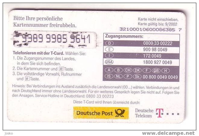 Germany - Allemagne - Prepaid T-card - Man With Dog - Chien - Deutsche Post - Autres & Non Classés