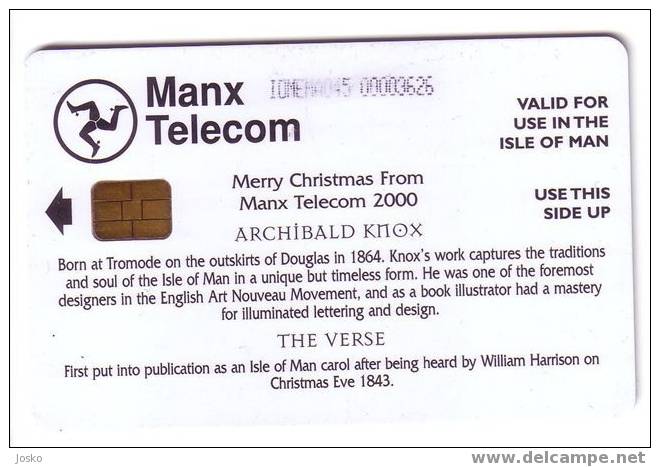 Isle Of Man - Man ( Ile De ) - IOM - RARE Card - Merry Christmas - Joyeux Noel - Weihnachten – Natale – Feliz Natal - Isola Di Man