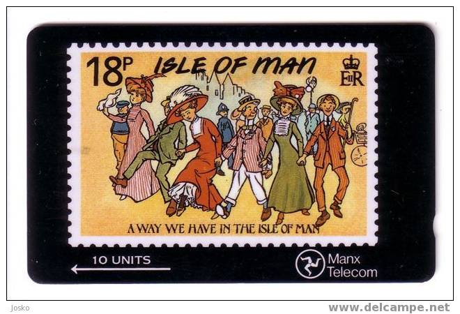 Stamps On Cards – Timbres - Stamp On Card - Timbre - Vintage - ISLE OF MAN Old And Limited GPT System Card - Man (Ile De)