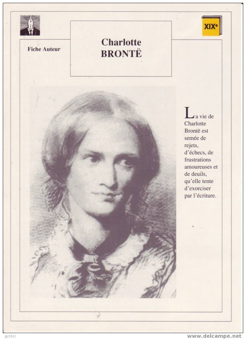 Fiche D´auteur Sur Charlotte Brontë - Lesekarten