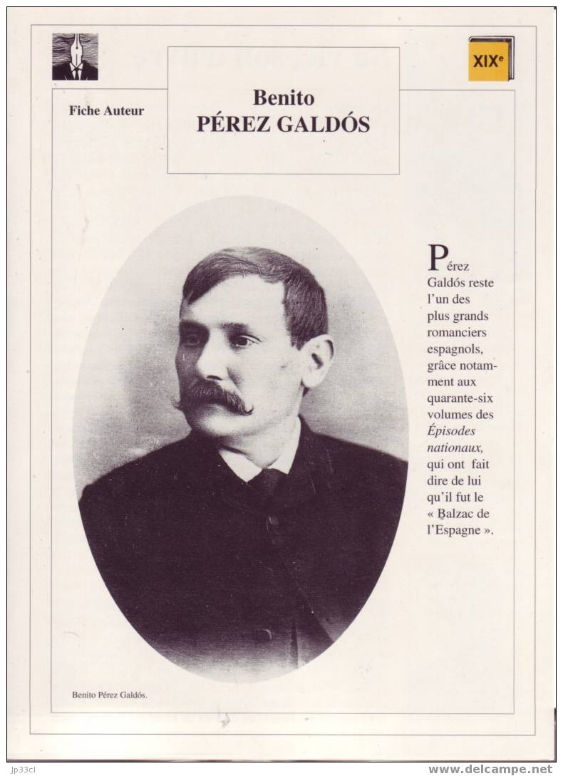 Fiche D´auteur Sur Benito Pérez Galdos - Fiches Didactiques