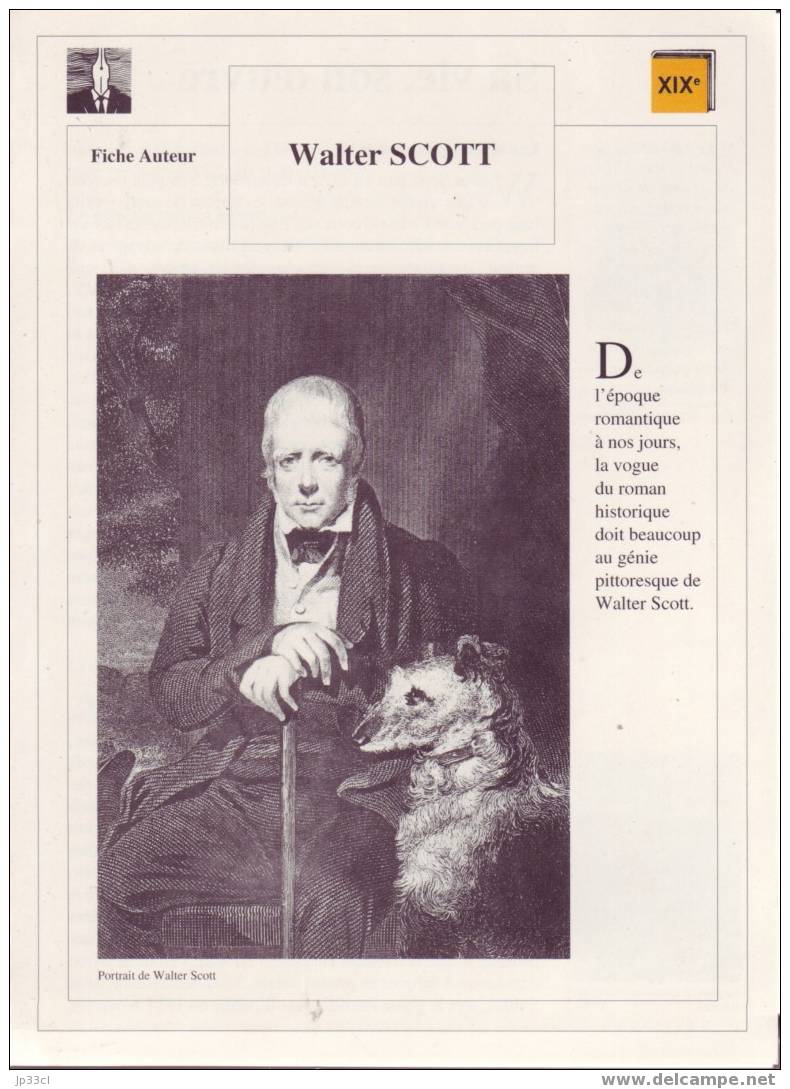 Fiche D´auteur Sur Walter Scott - Fichas Didácticas