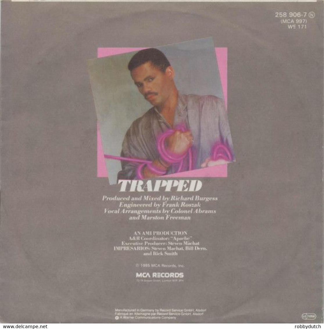 * 7" * COLONEL ABRAMS - TRAPPED - Dance, Techno & House