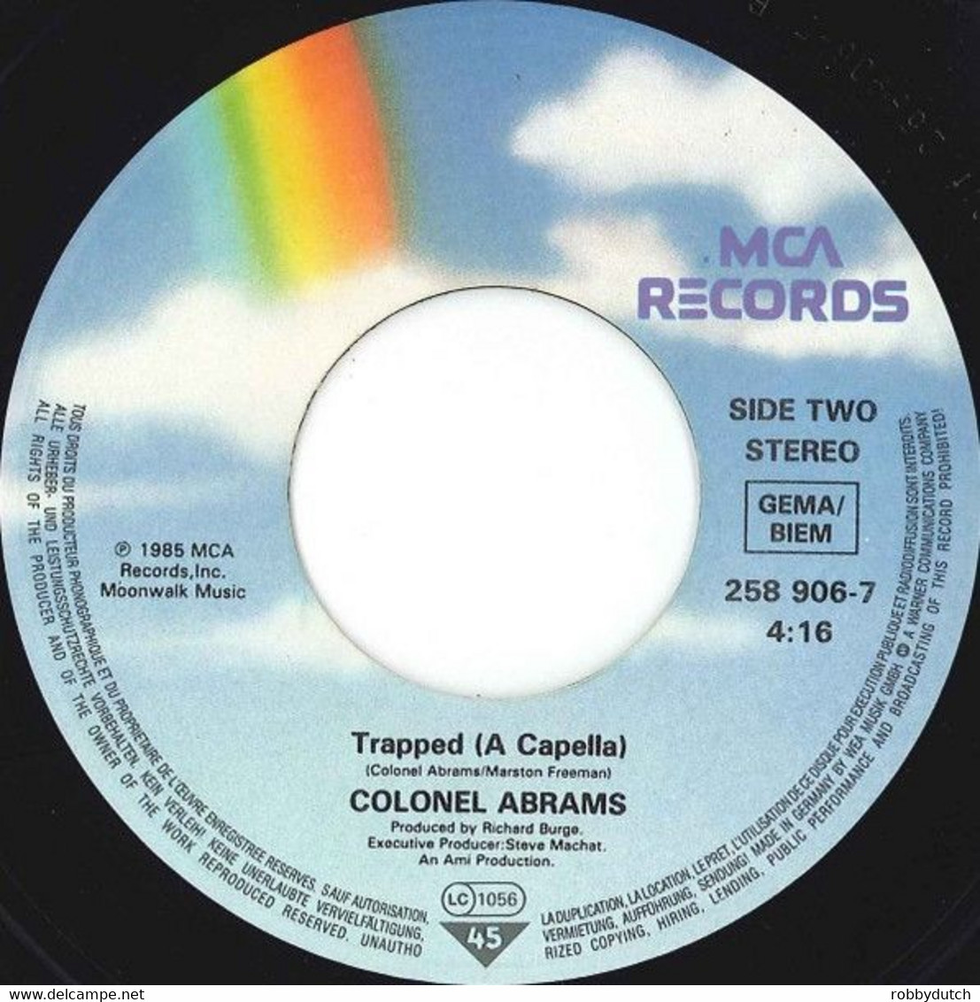 * 7" * COLONEL ABRAMS - TRAPPED - Dance, Techno & House